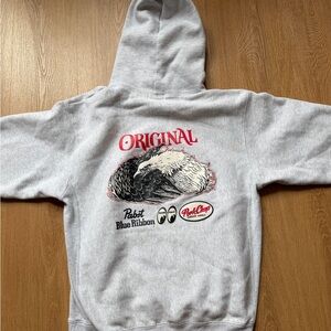 Porkchop Garage Supply Moon Eyes Pabst Blue Ribbon Hoodie Collab Pullover Medium